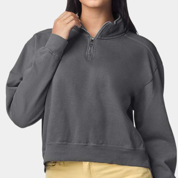Women's Garment-Dyed Mid-Length Quarter-Zip Sweatshirt Thumbnail